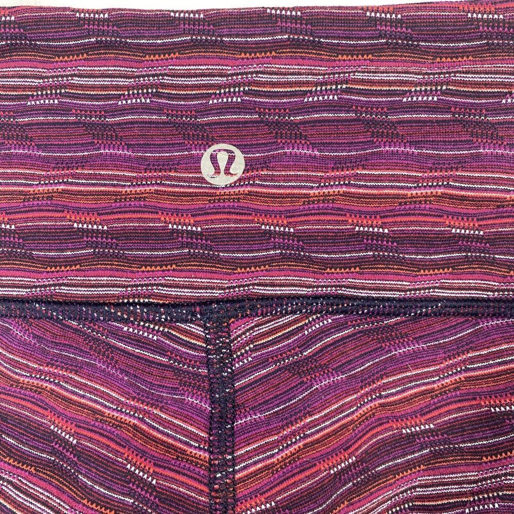 Lululemon Size 2 Wunder Under High-Rise Tight Plum Multicolor Stripe Womens